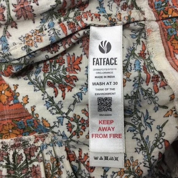 Fat Face Lila Boheme Trapeze Boho Dress Orange Western Festival Size 6 - Picture 10 of 12